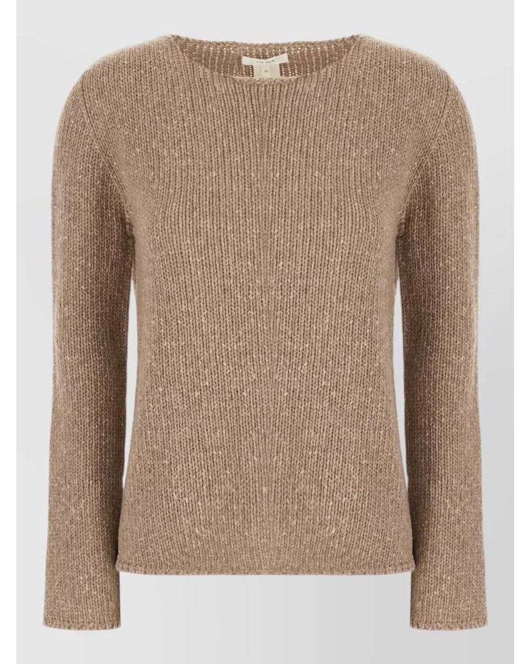 The Row Natural Cashmere Crew Neck Sweater