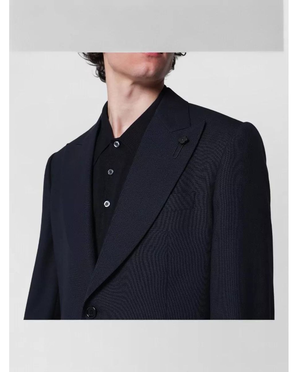 Lardini Blue Wool Single-Breasted Coat for men