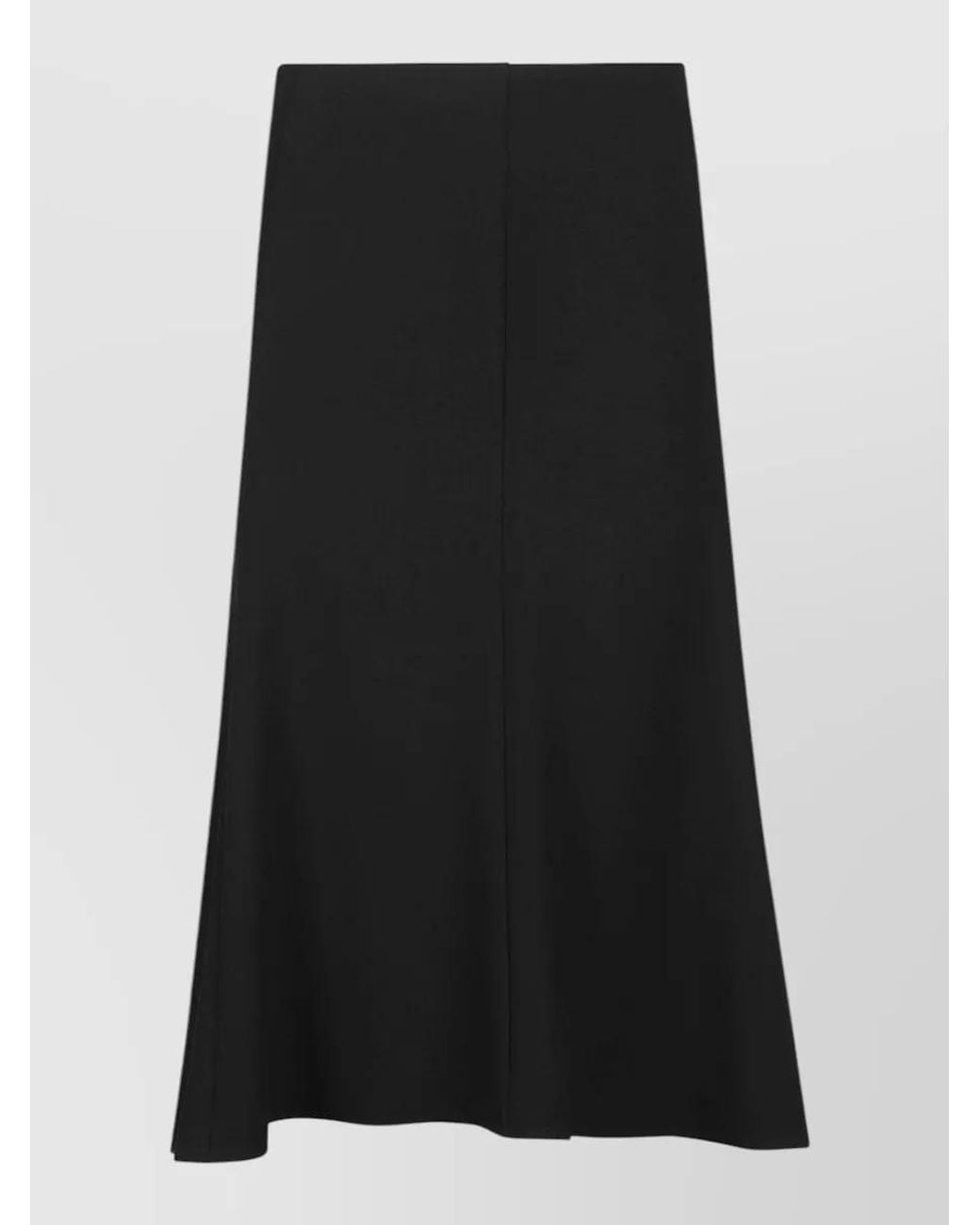 Jil Sander Black Minimalist Solid Fabric Skirt