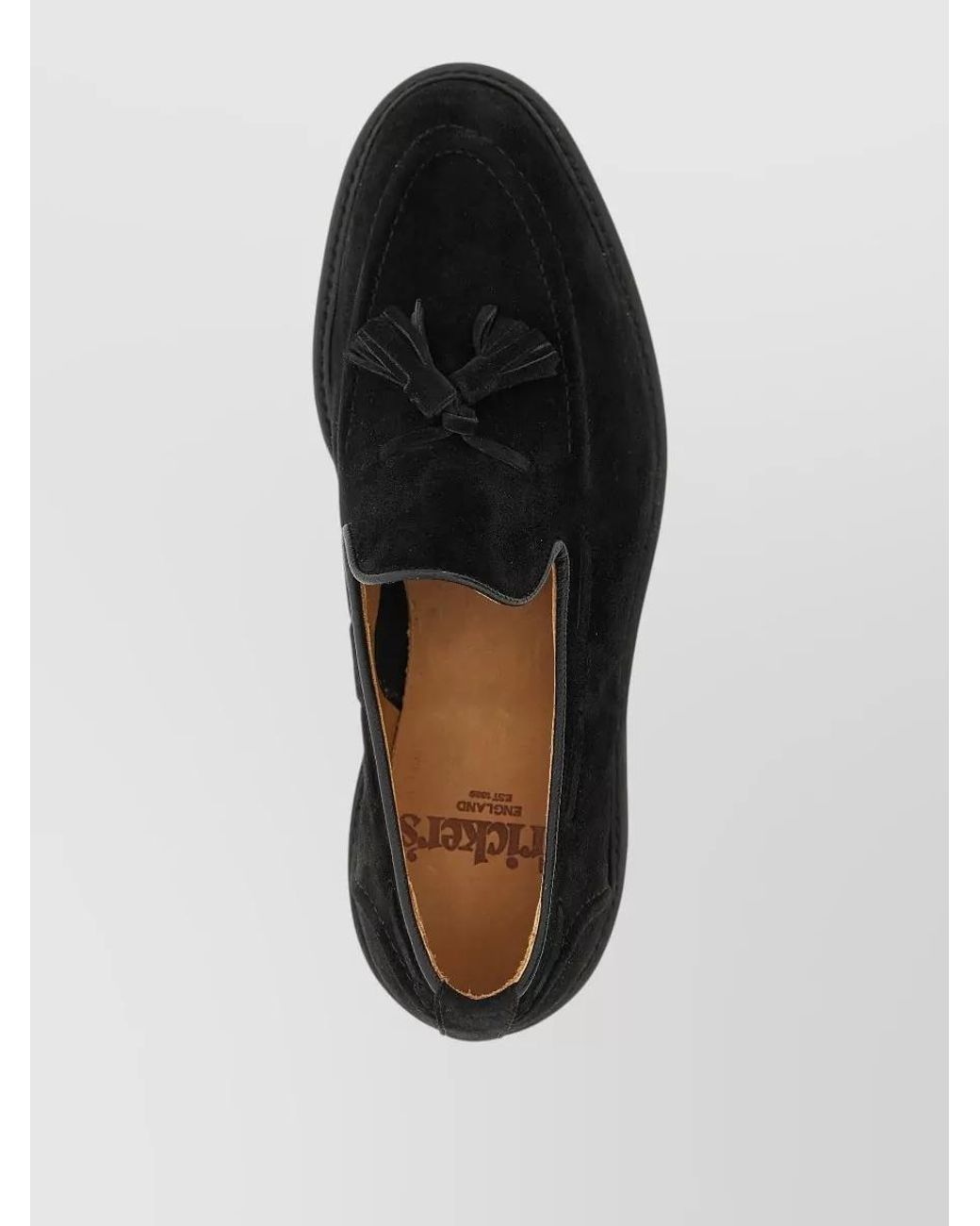 Tricker's Black Suede Tassel Loafers for men