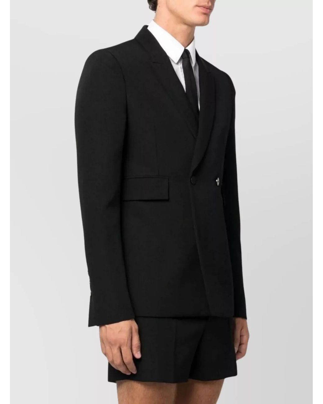 SAPIO Black Wool Long Jacket for men