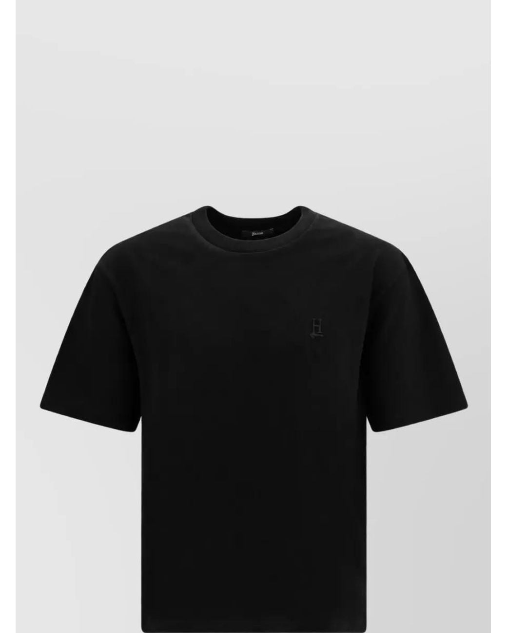 Herno Black Cotton Short-Sleeve T-Shirt for men