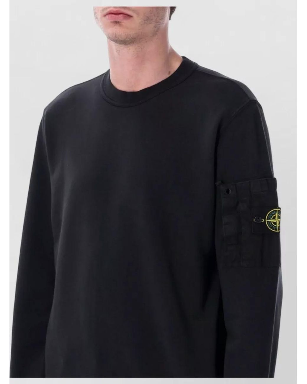 Stone Island Blue Cotton Regular-Fit Crewneck Sweatshirt for men