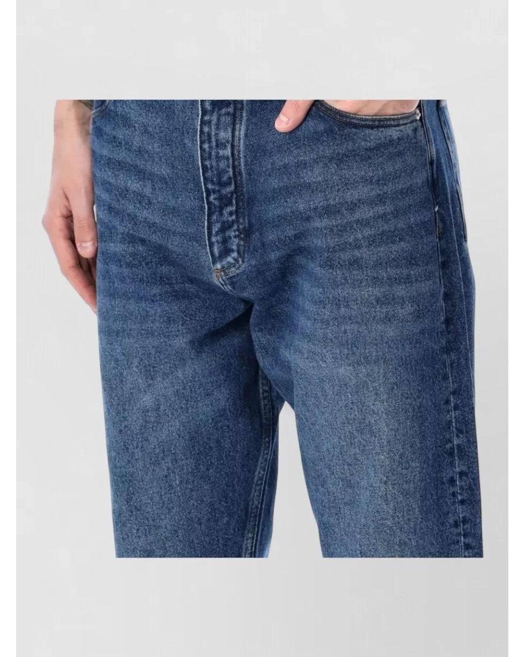 Studio Nicholson Blue Mid-Rise Straight-Leg Denim Jeans for men