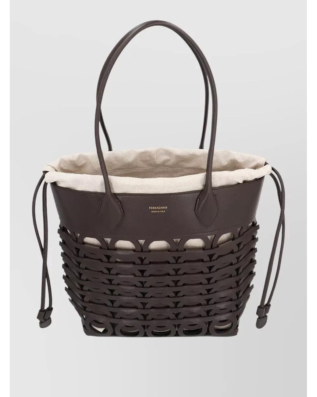 Ferragamo Black Gancini Tote Beach Bag
