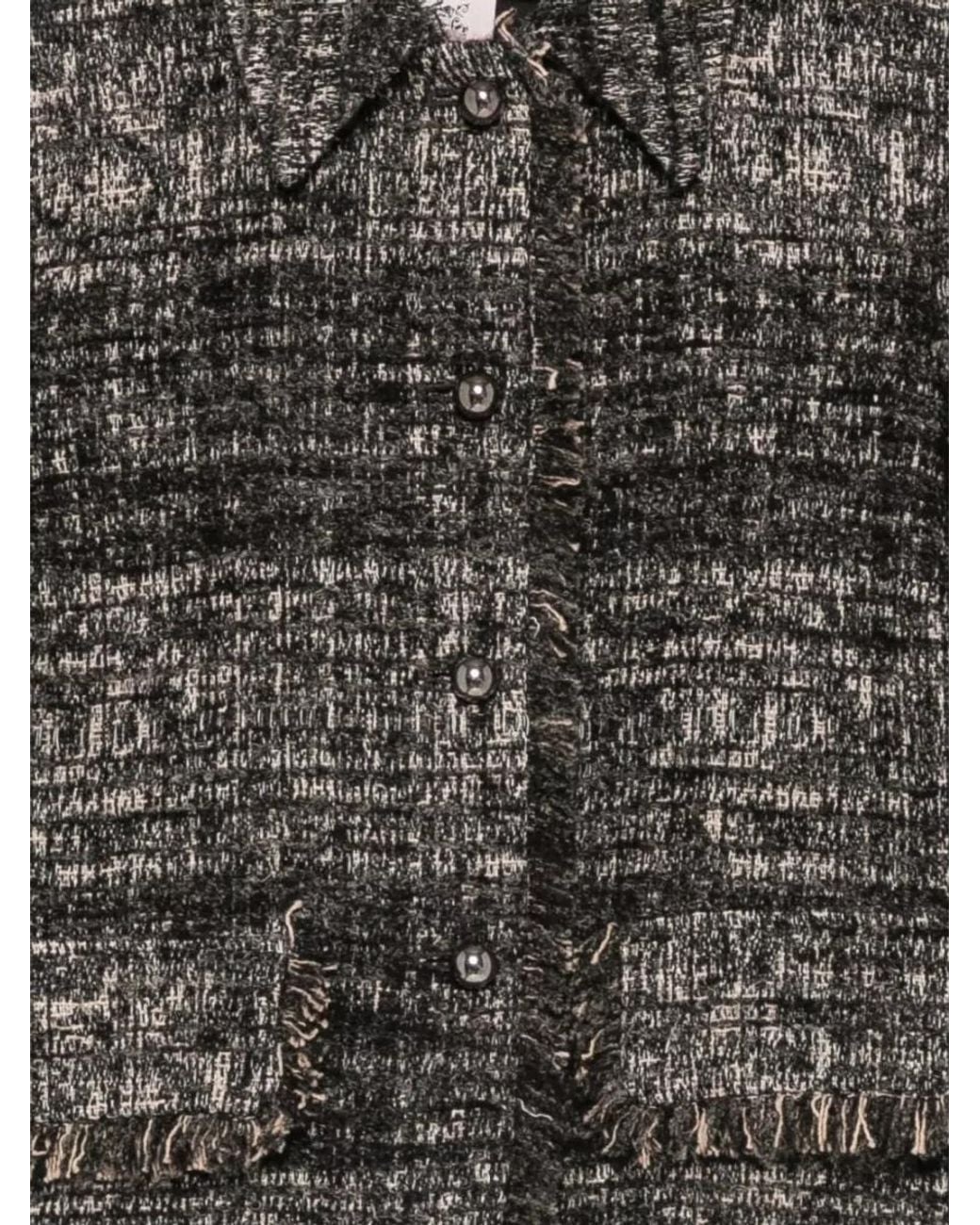 Semicouture Black Bouclé Single-Breasted Jacket