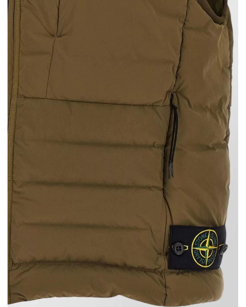 Stone Island Green Down Stand Collar Vest for men