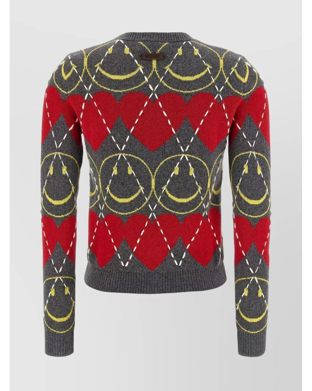 Moschino Red Cashmere Wool Smiley Jumper
