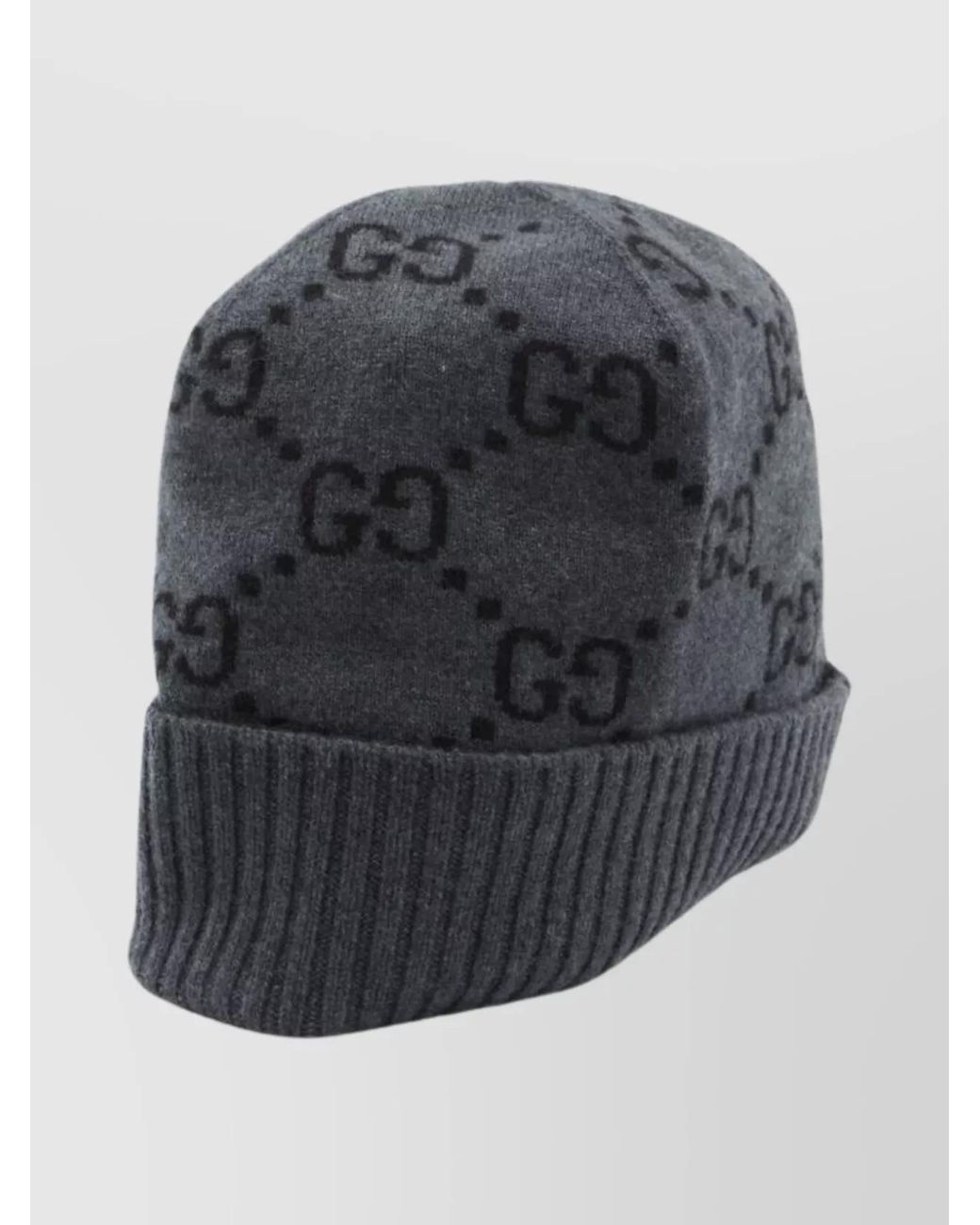 Gucci Black Ribbed Cashmere Beanie for men