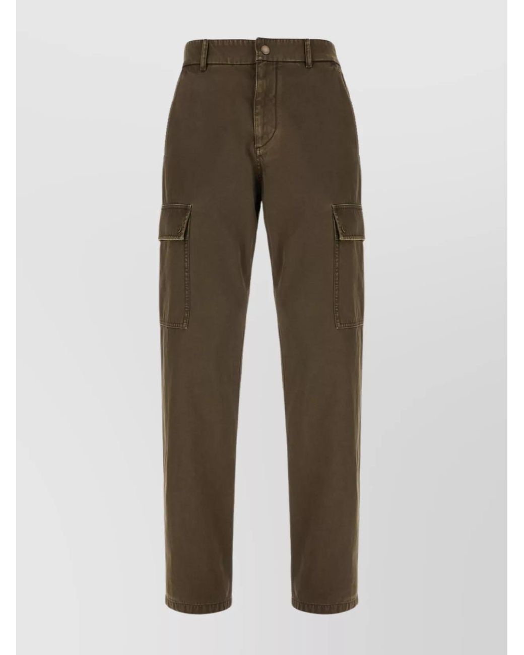 Burberry Brown Cotton Straight-Leg Cargo Trousers for men