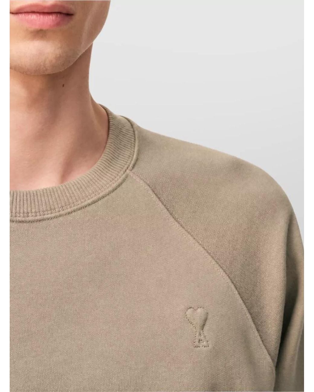 AMI Blue Logo Cotton Sweatshirt for men