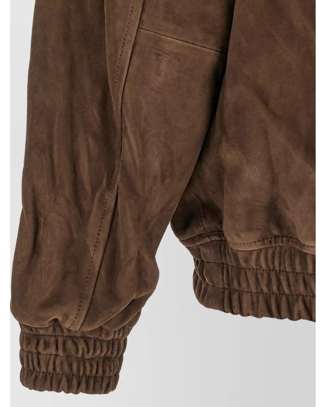 DUNST Brown Suede Leather Blouson Jacket for men