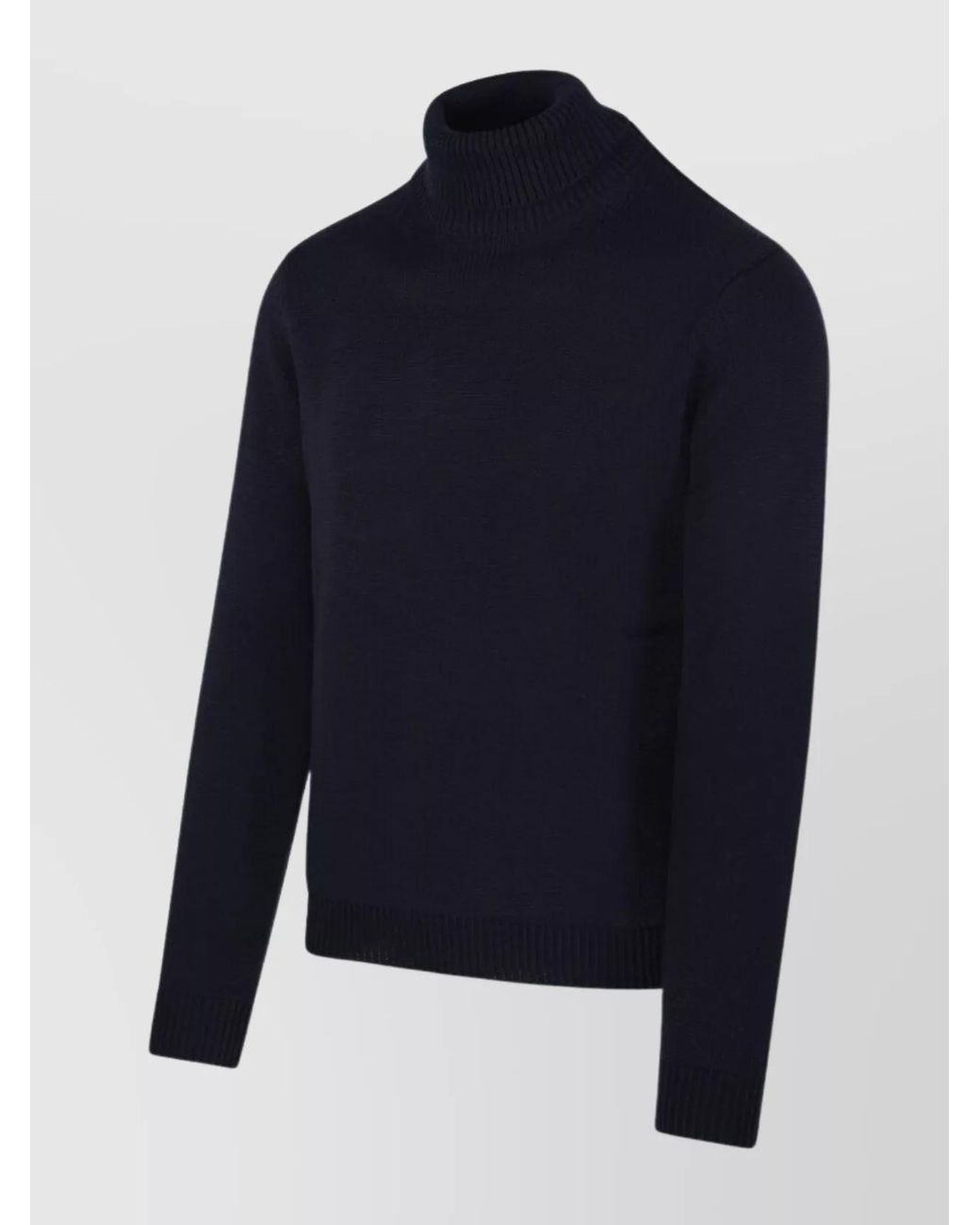 Roberto Collina Blue Merino Wool Ribbed Turtleneck Sweater for men