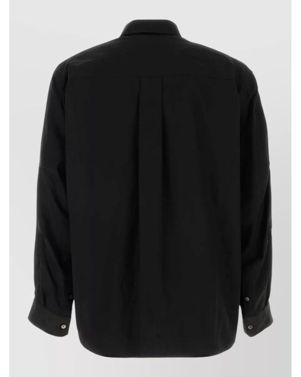 Sacai Black Cotton Poplin And Oxford Shirt for men