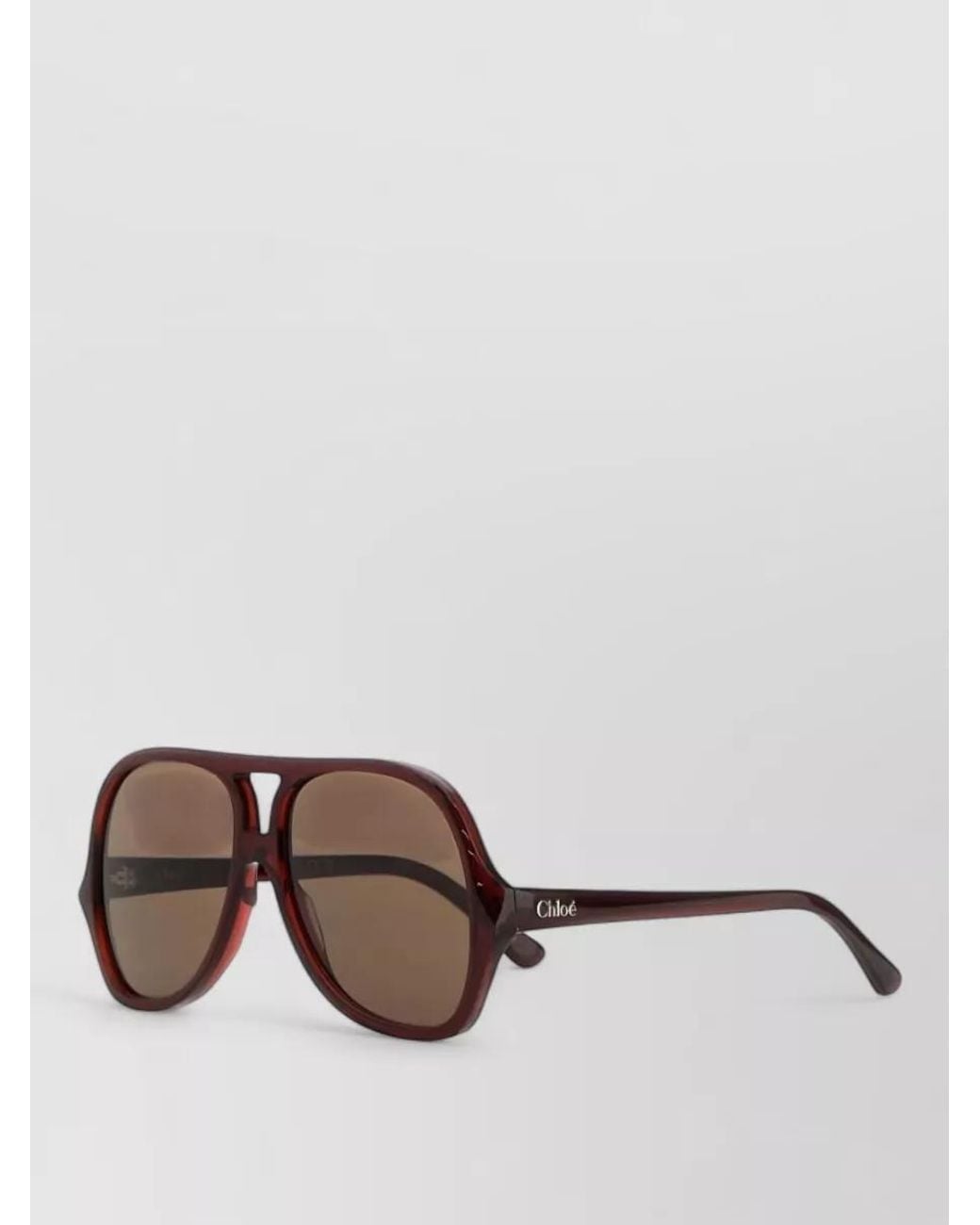 Chloé Brown Salomé Square Sunglasses Wide Temple Design