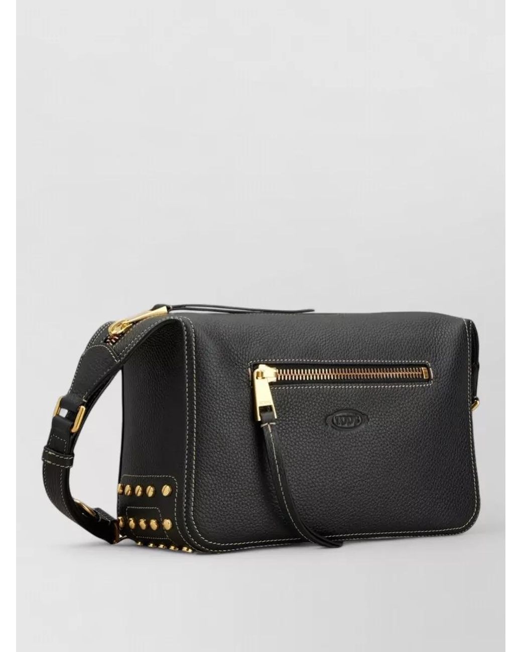Tod's Black Metal Dots Mini Leather Shoulder Bag