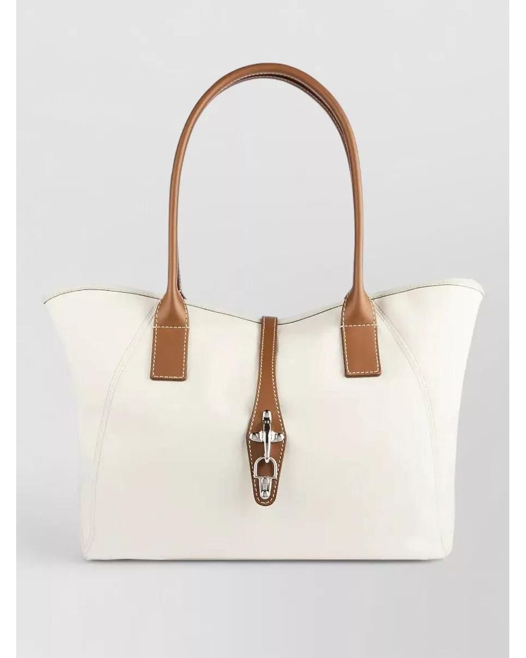 Fay White Leather Tote Bag