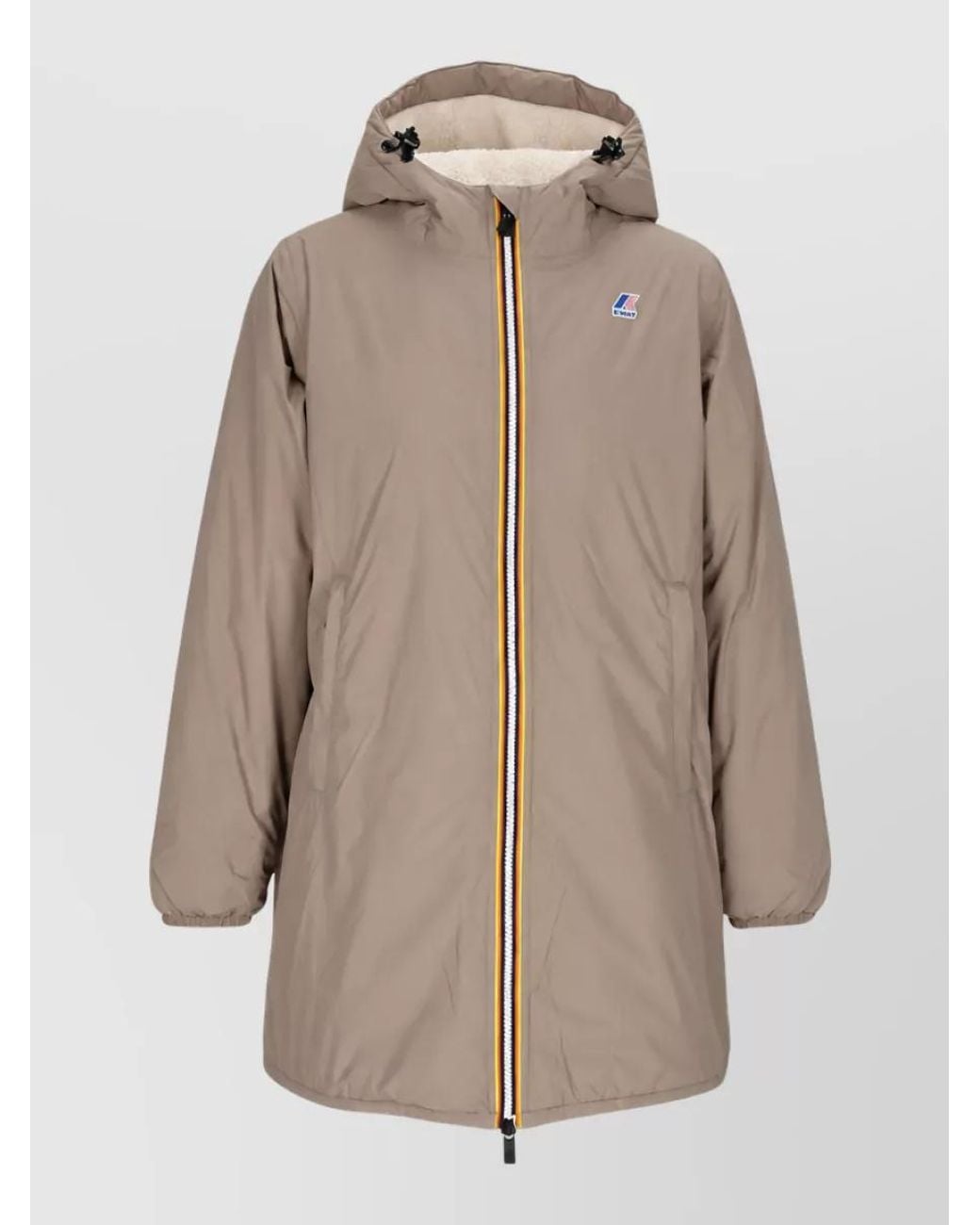 K-Way Natural Hooded Puffer Parka Coat
