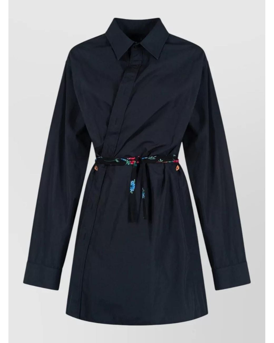 Balenciaga Blue Wrap Shirt Dress