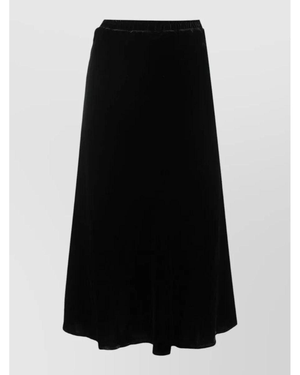 Gold Hawk Black Velvet Maxi Skirt