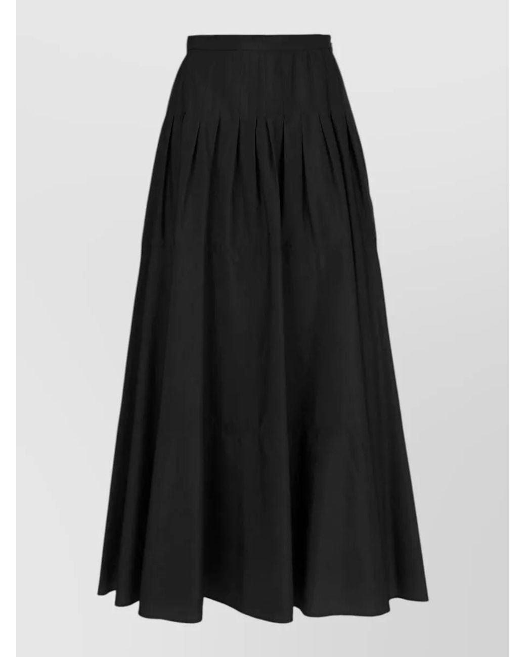 Max Mara Black Cotton Midi Skirt
