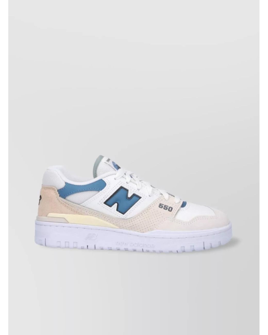 New Balance White Leather Low-Top Sneakers