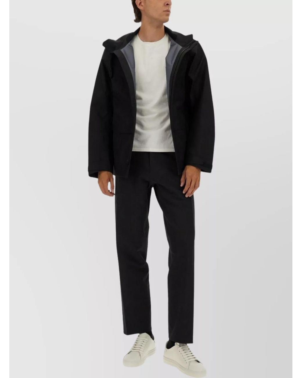Veilance Black Nylon Hooded Military Jacket for men
