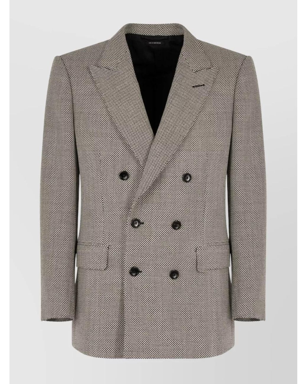 Tom Ford Gray Opposite Birdseye Db Jacket Clothing for men