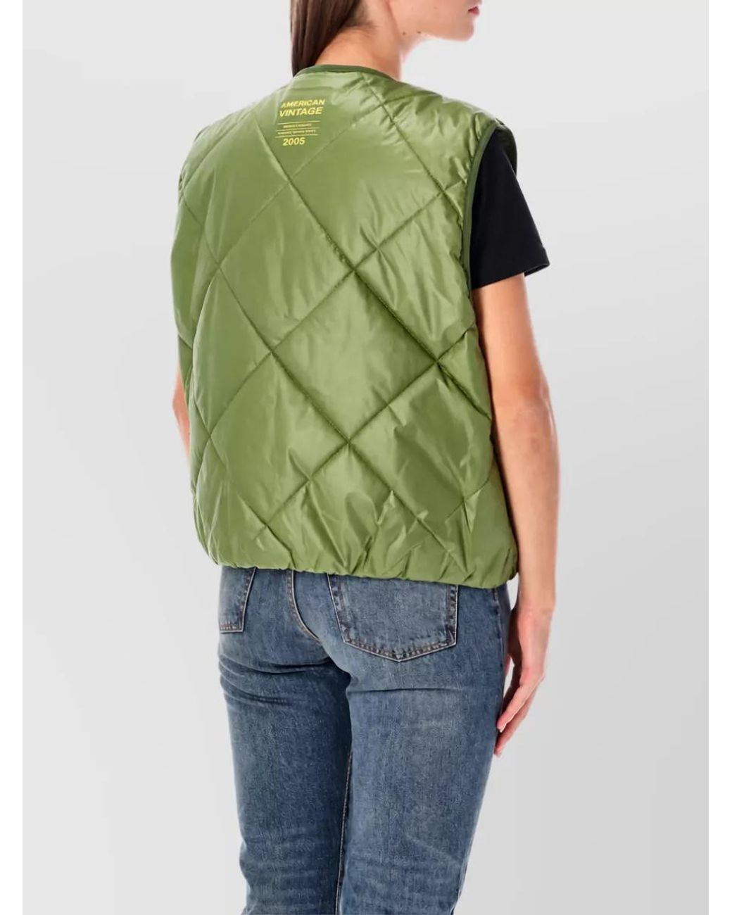 American Vintage Green Quilted Gilet