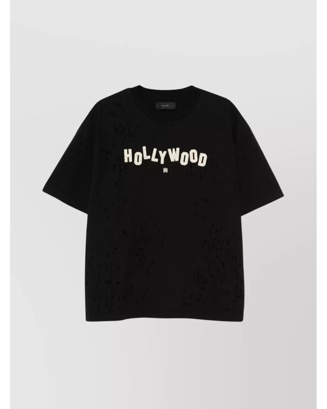 Amiri Black Cotton Hollywood Shotgun T-Shirt for men
