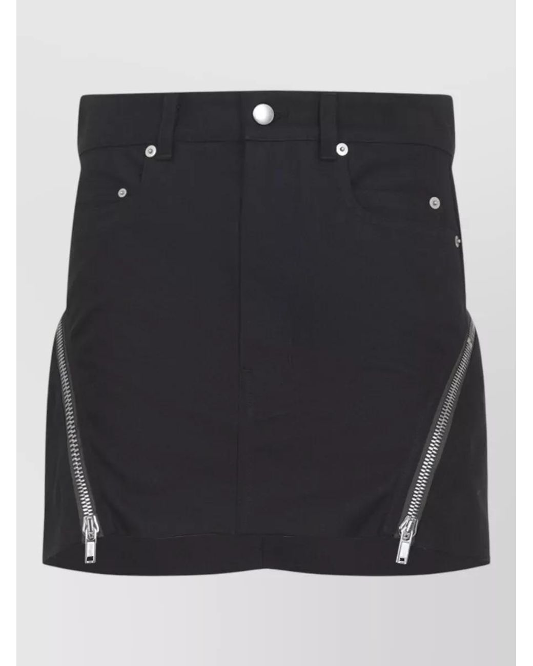 Rick Owens Black Denim High-Rise Mini Skirt