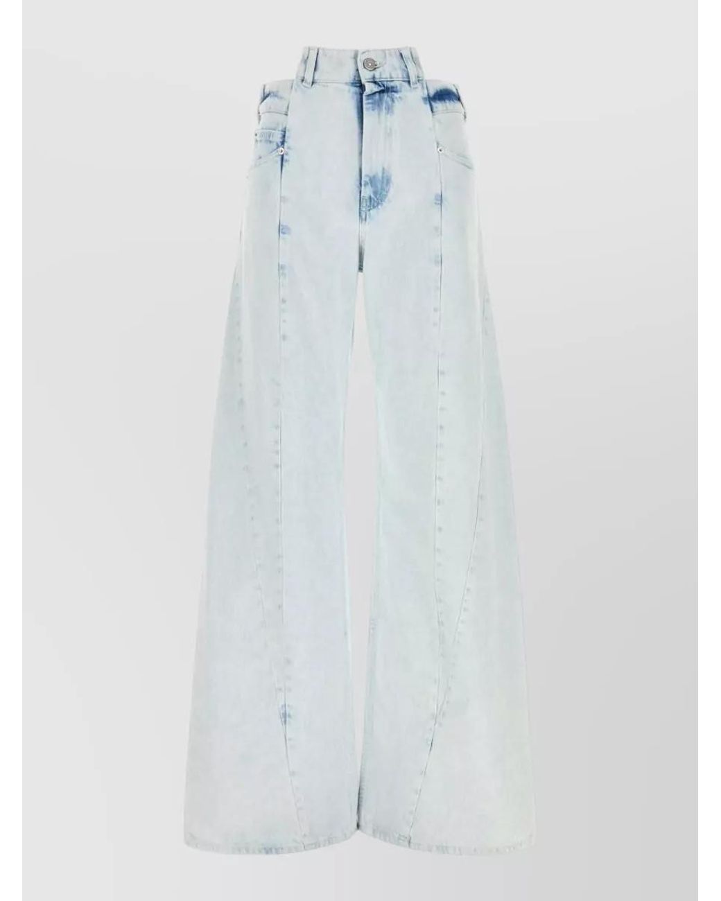 Maison Margiela Blue High-Rise Wide-Leg Denim Jeans