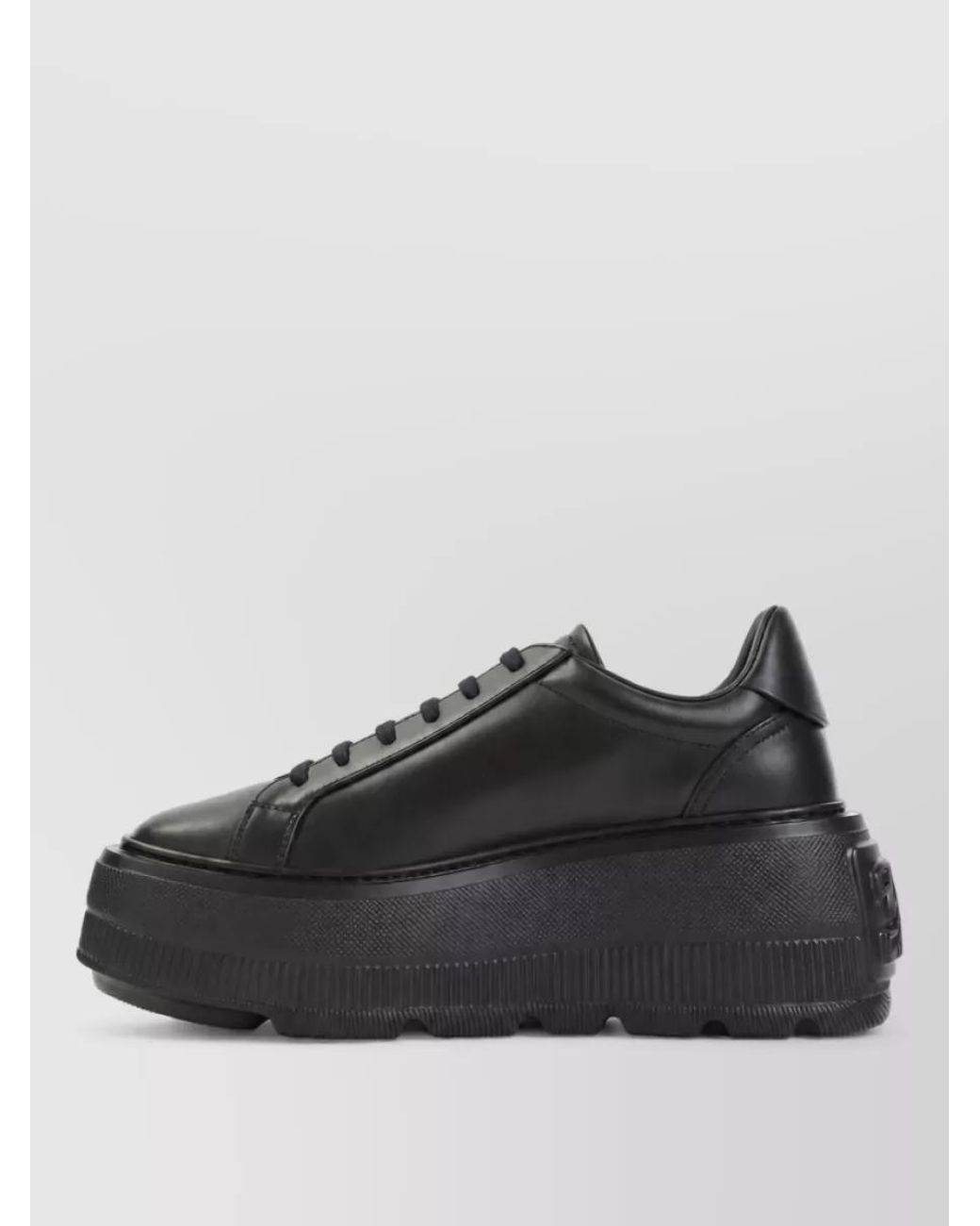 Casadei Black Leather Lace-Up Sneakers