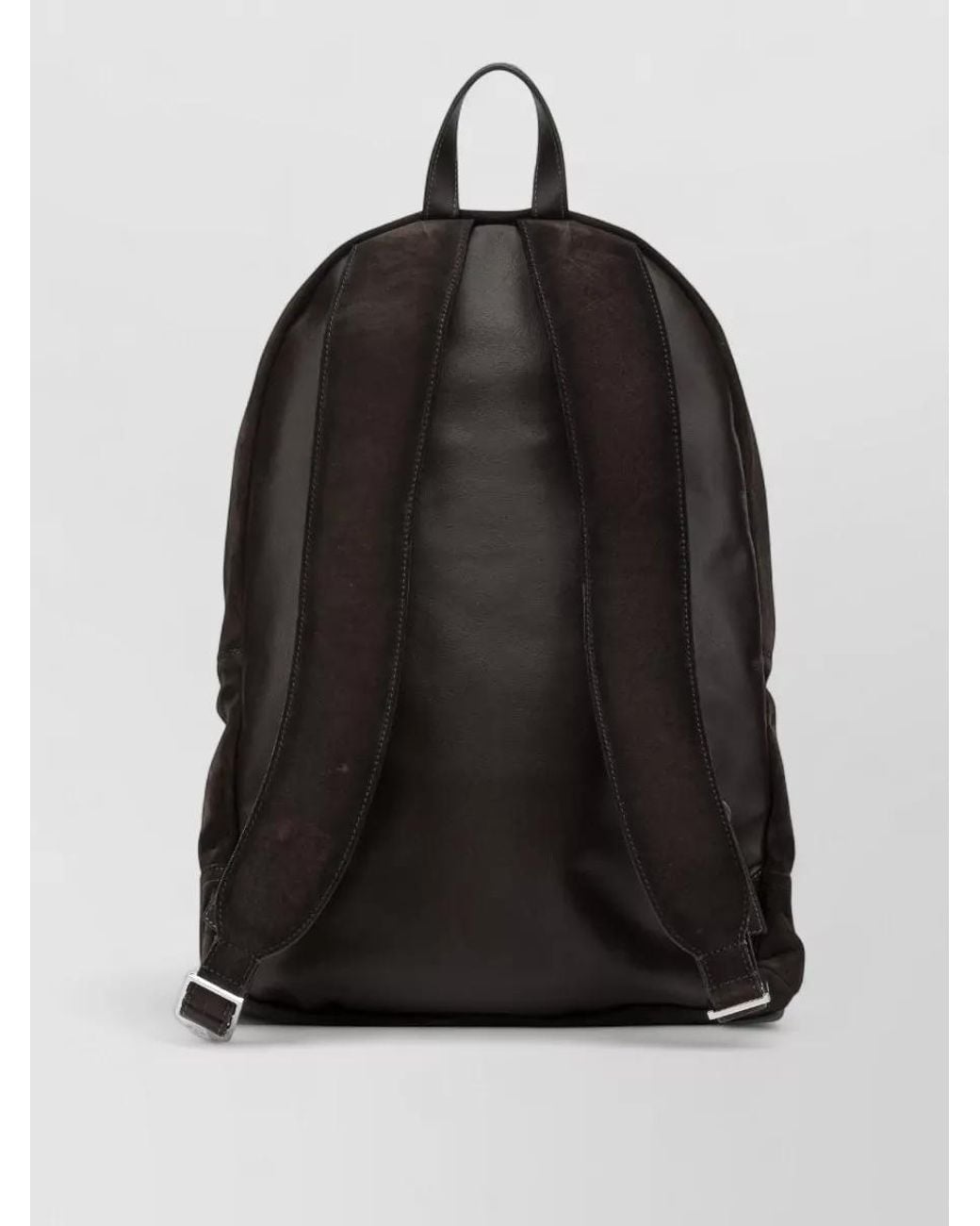 Santoni Black Leather Backpack for men