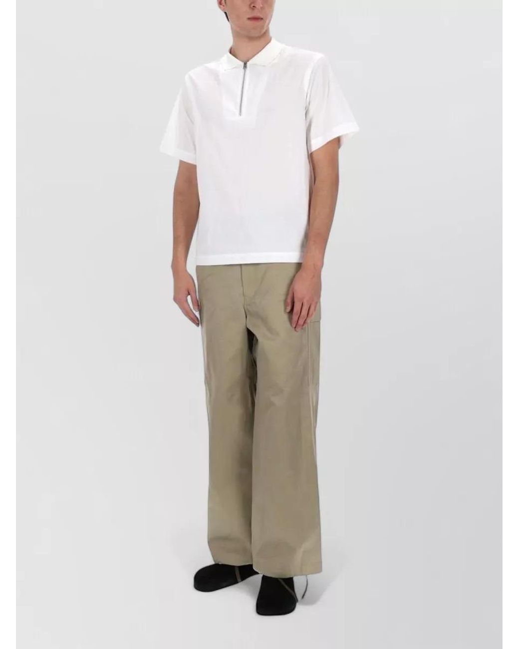 Sacai White Cotton Polo Shirt for men