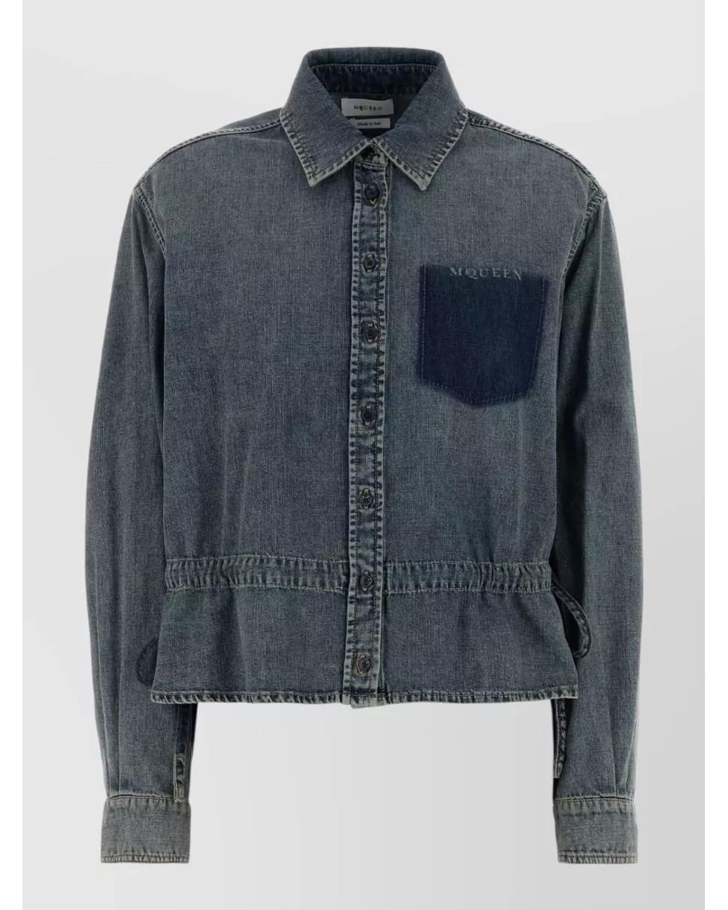 McQueen Blue Denim Shirt Jacket for men