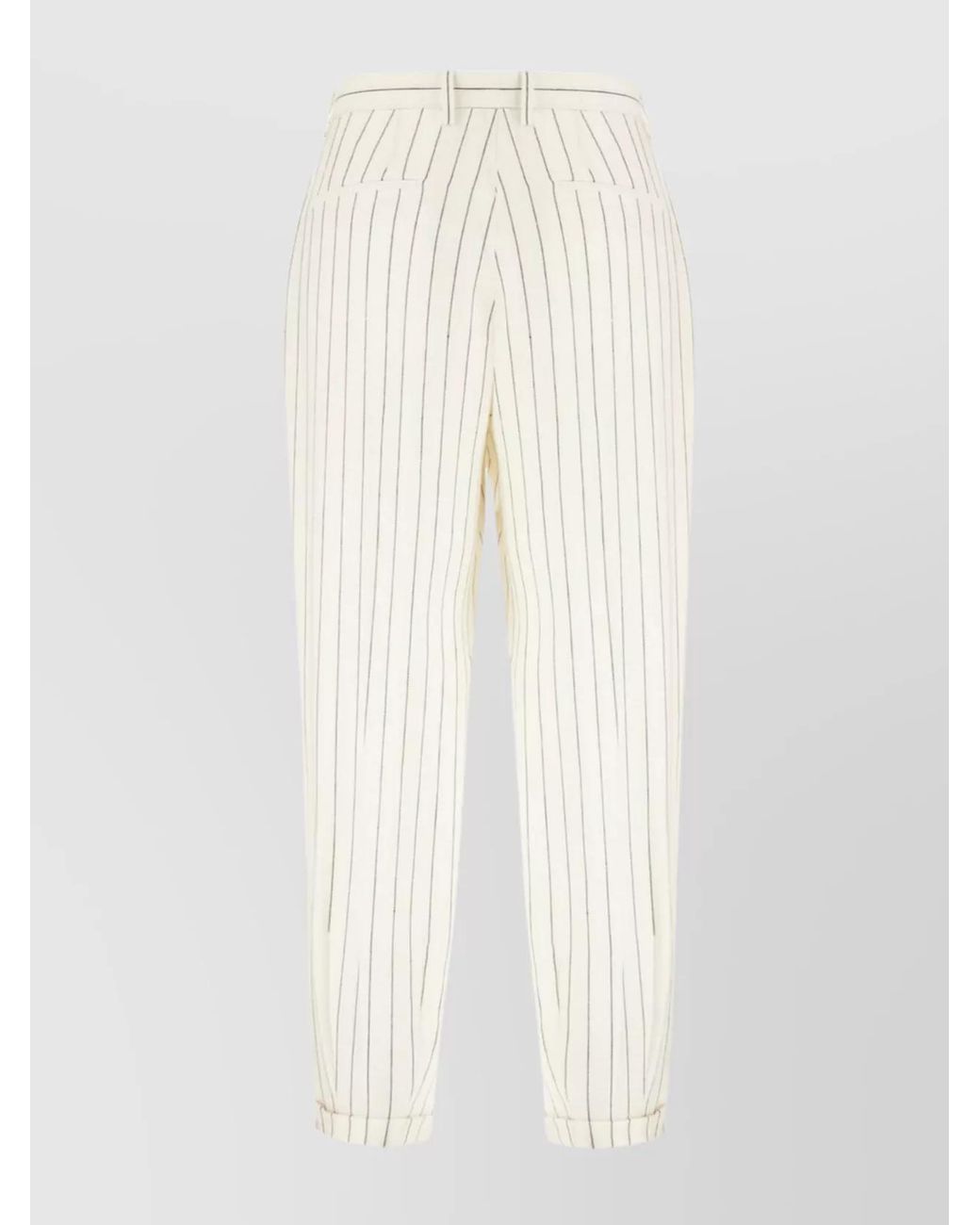 Dolce & Gabbana White Embroidered Linen Blend Straight-Leg Trousers for men
