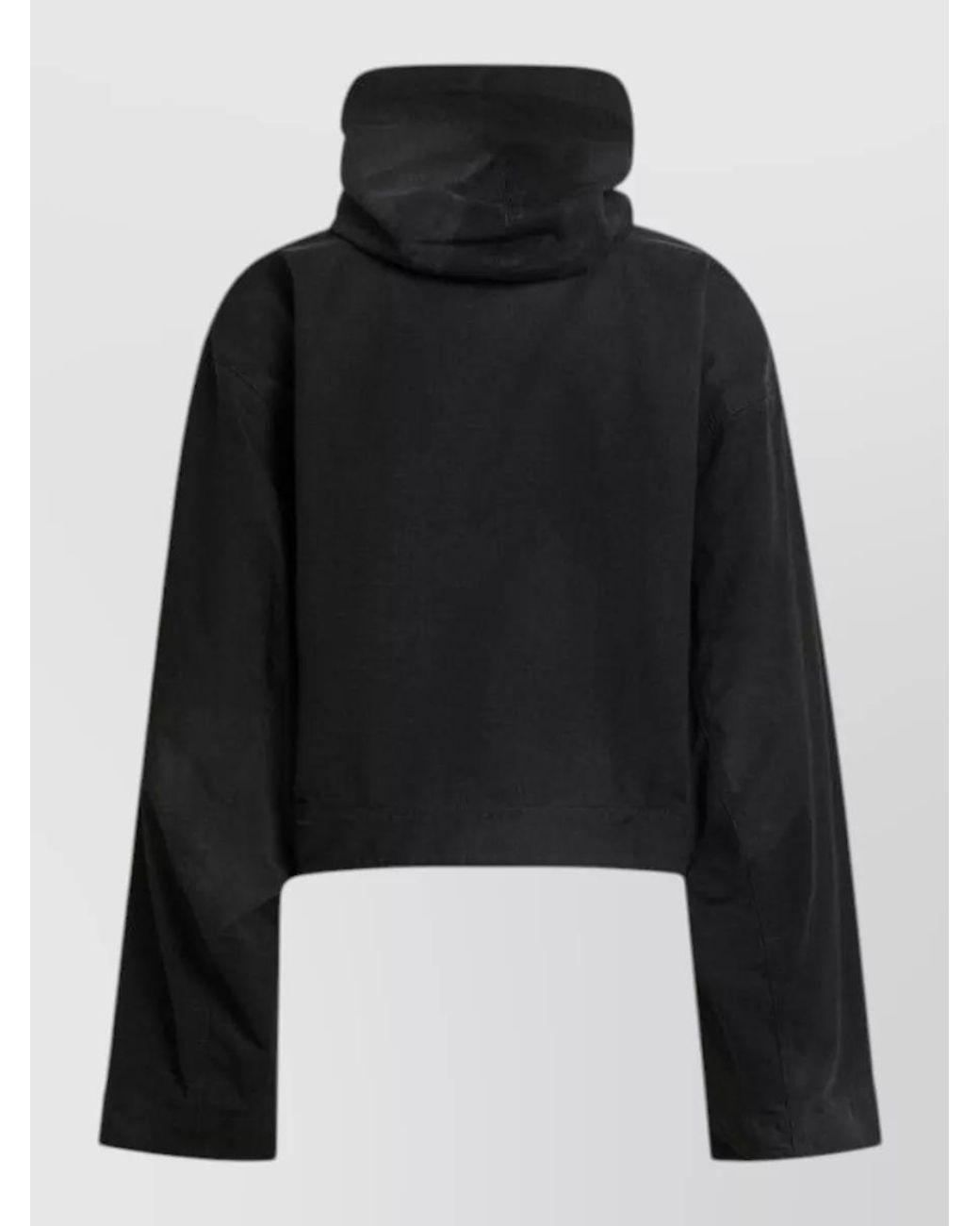 Balenciaga Black Cropped Hooded Jacket