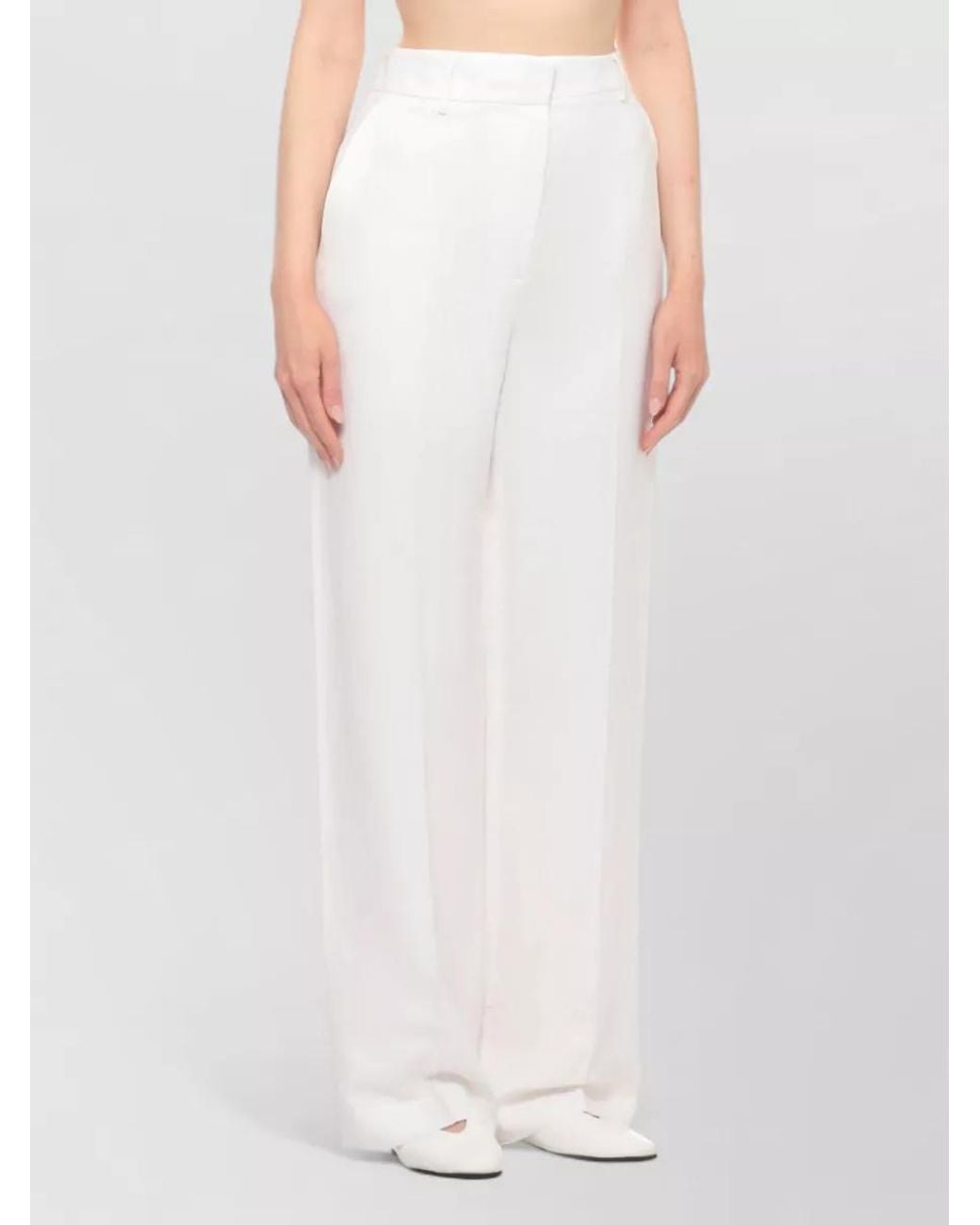 Antonelli White Wide-Leg Trousers