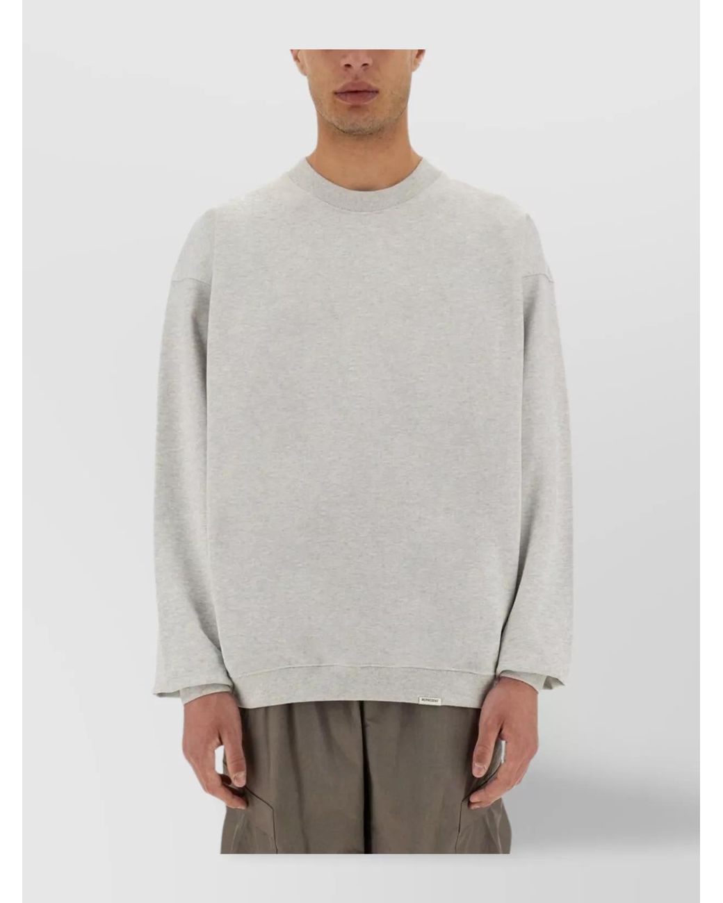Represent Gray Cotton Initial Sweatshirt for men