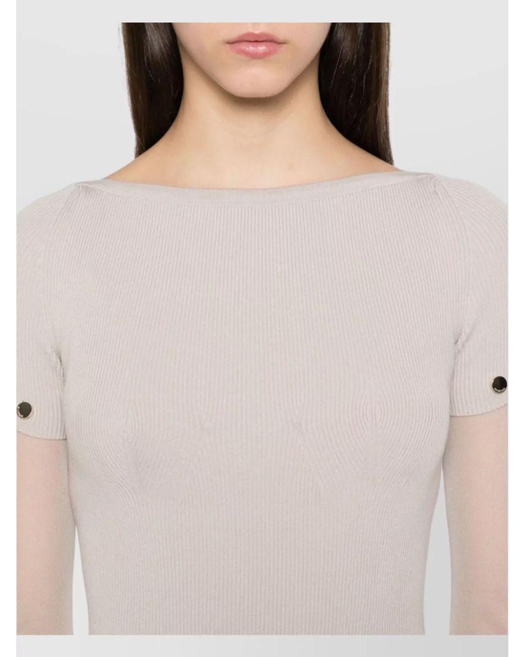 Sportmax Pink Knitted Boat Neck Short Sleeve Midi Dress