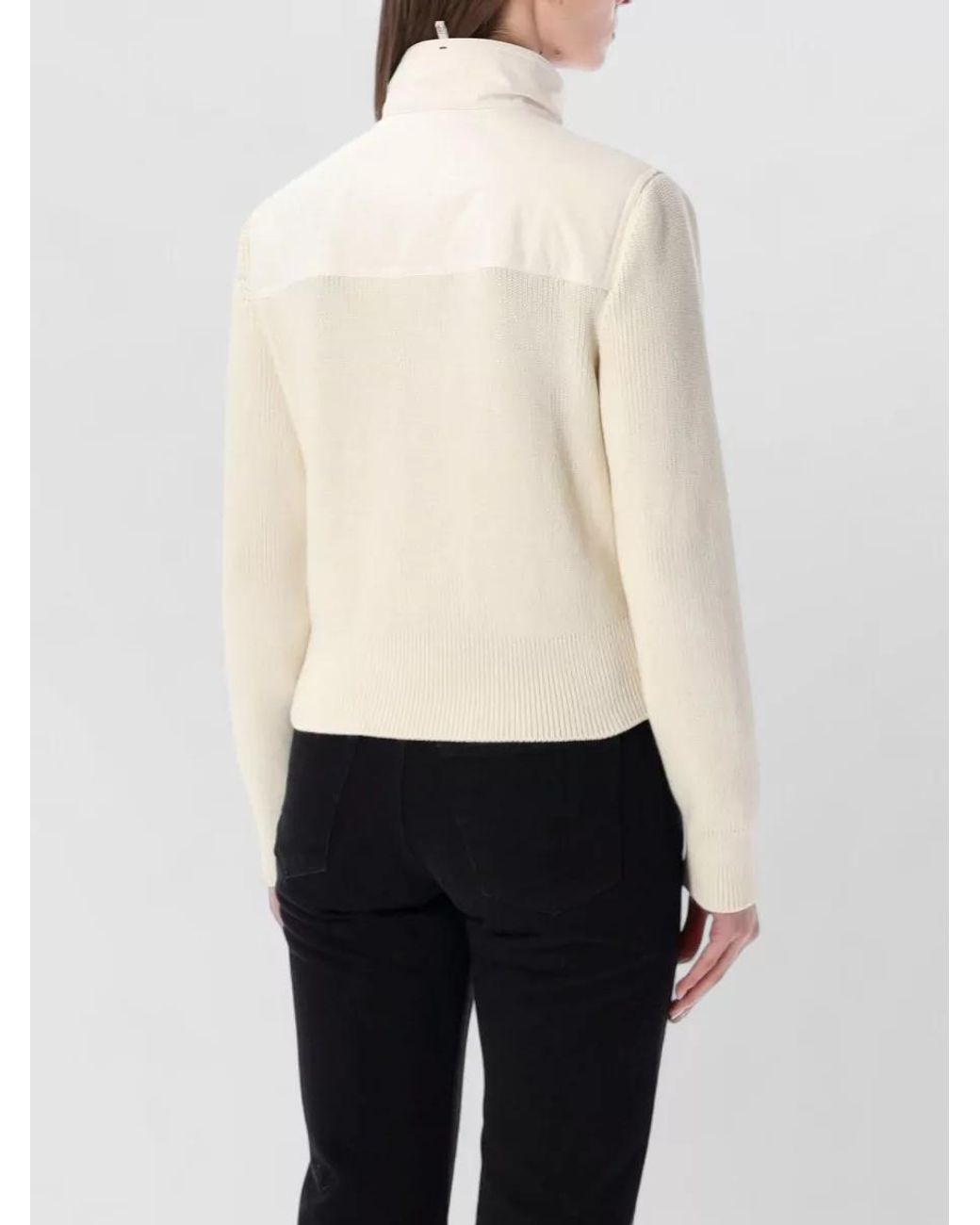 Moncler White Quilted Zip-Up Cardigan