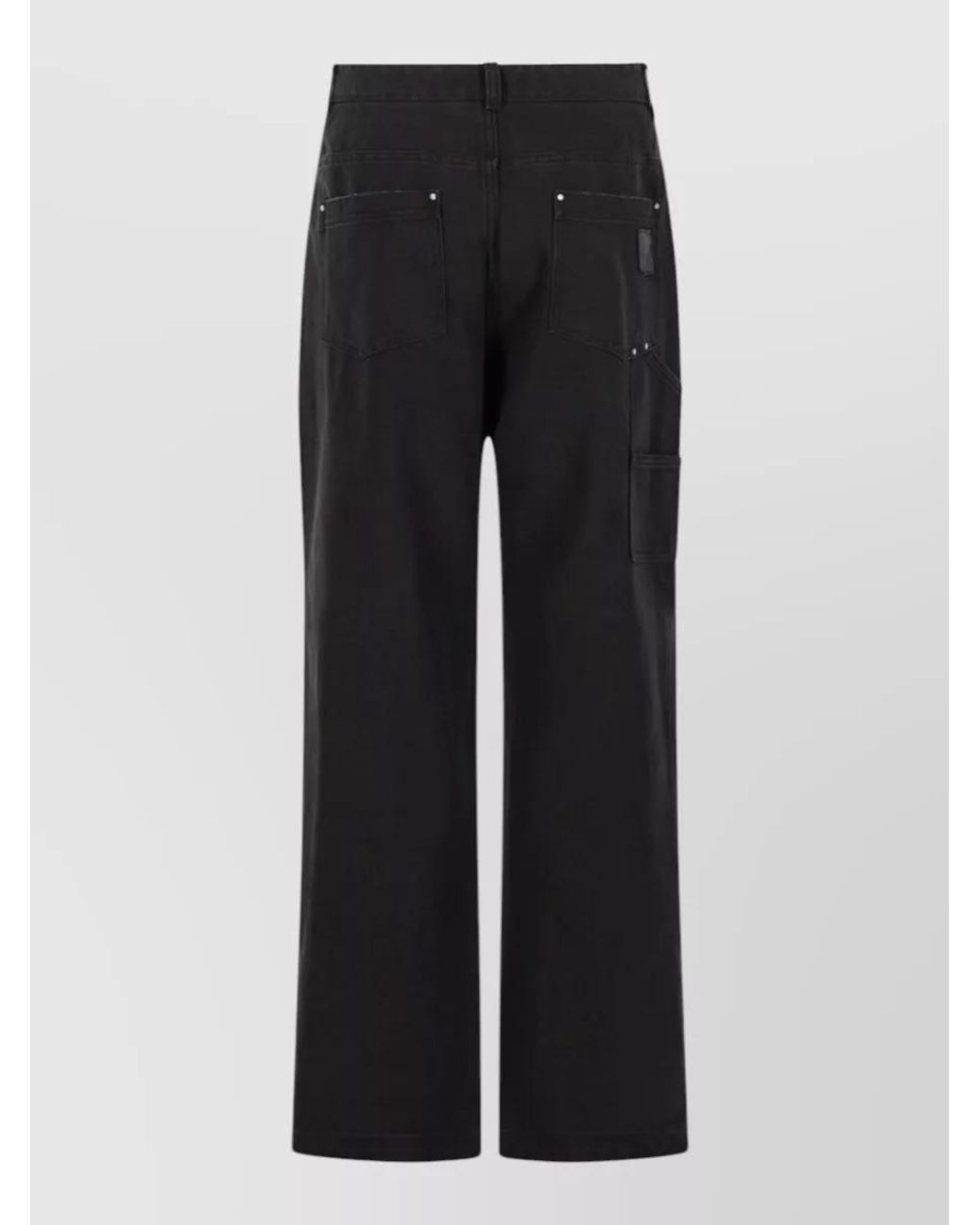 Represent Black Cotton Wide-Leg Trousers for men