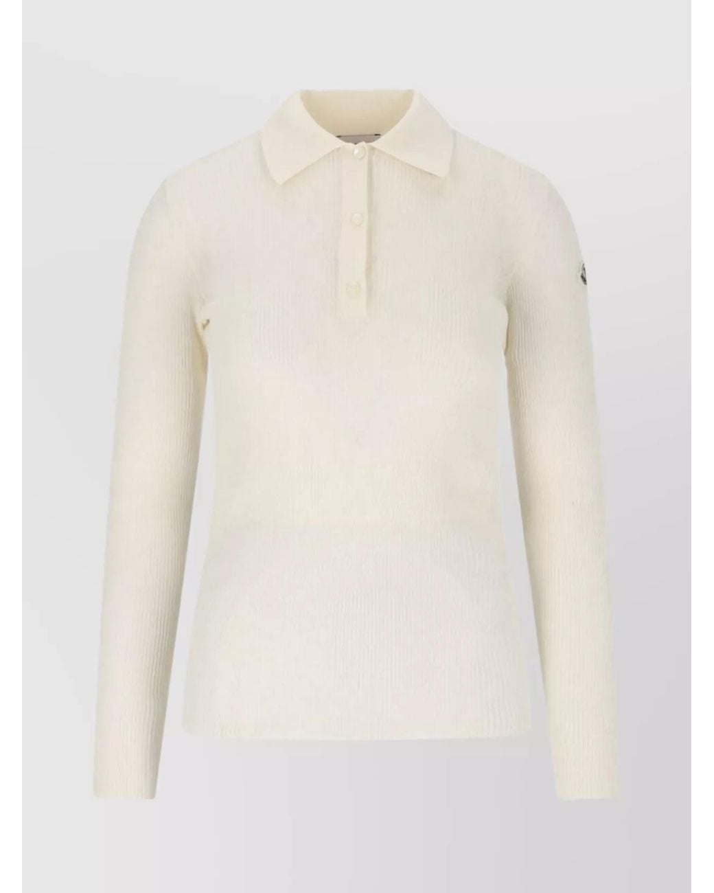 Moncler Natural Short-Sleeve Polo Top
