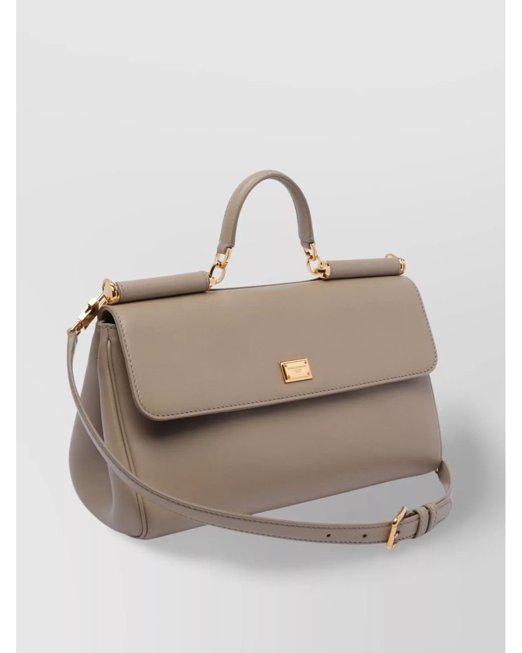 Dolce & Gabbana Natural My Sicily Leather Shoulder Bag