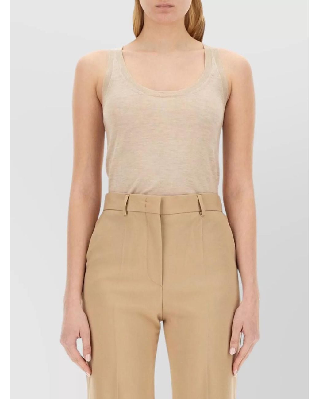 Max Mara Natural Cashmere Slim-Fit Tank Top