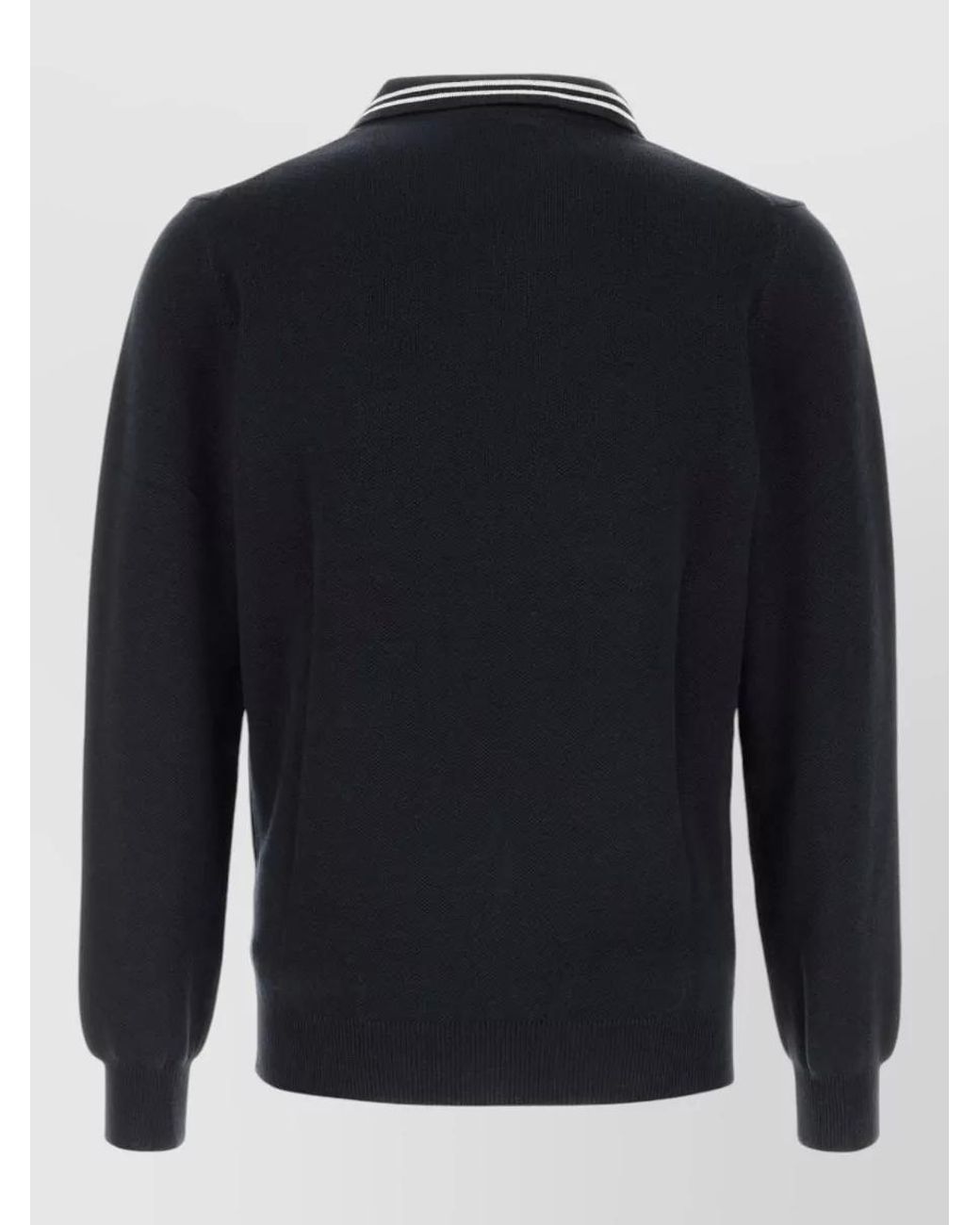 Autry Blue Fine-Knit Polo Sweater for men