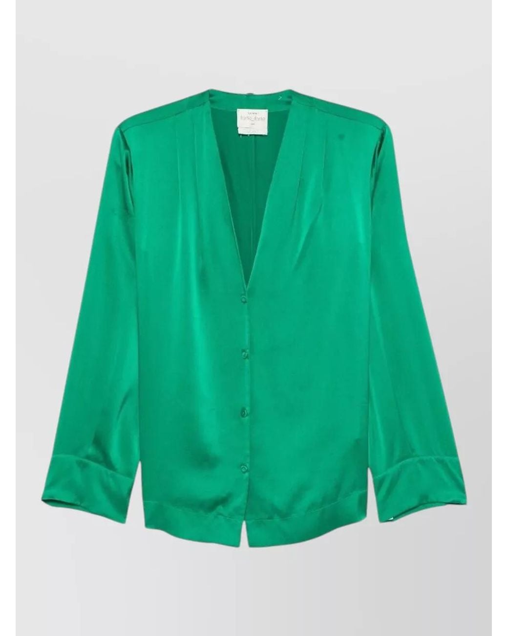Forte_forte Green Silk Satin Blouse