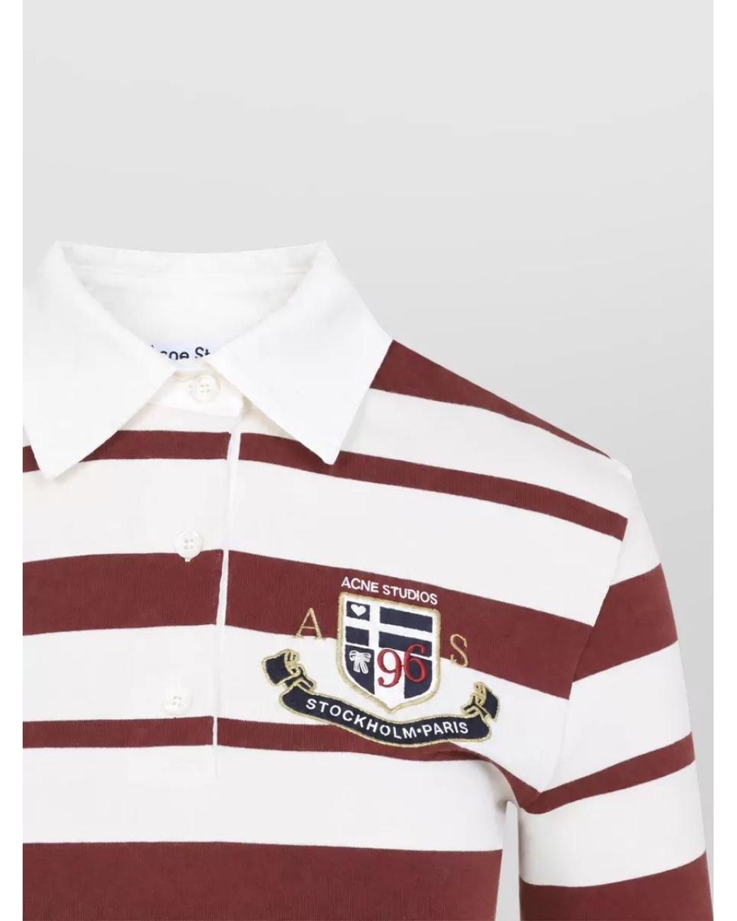 Acne Red Striped Slim-Fit Short-Sleeve Polo Shirt