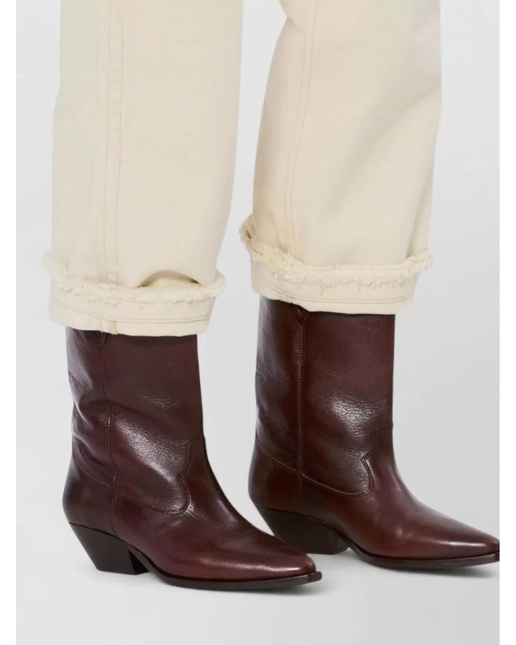 Isabel Marant Brown Leather Western Ankle Boots